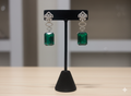 Silver emerald green earings