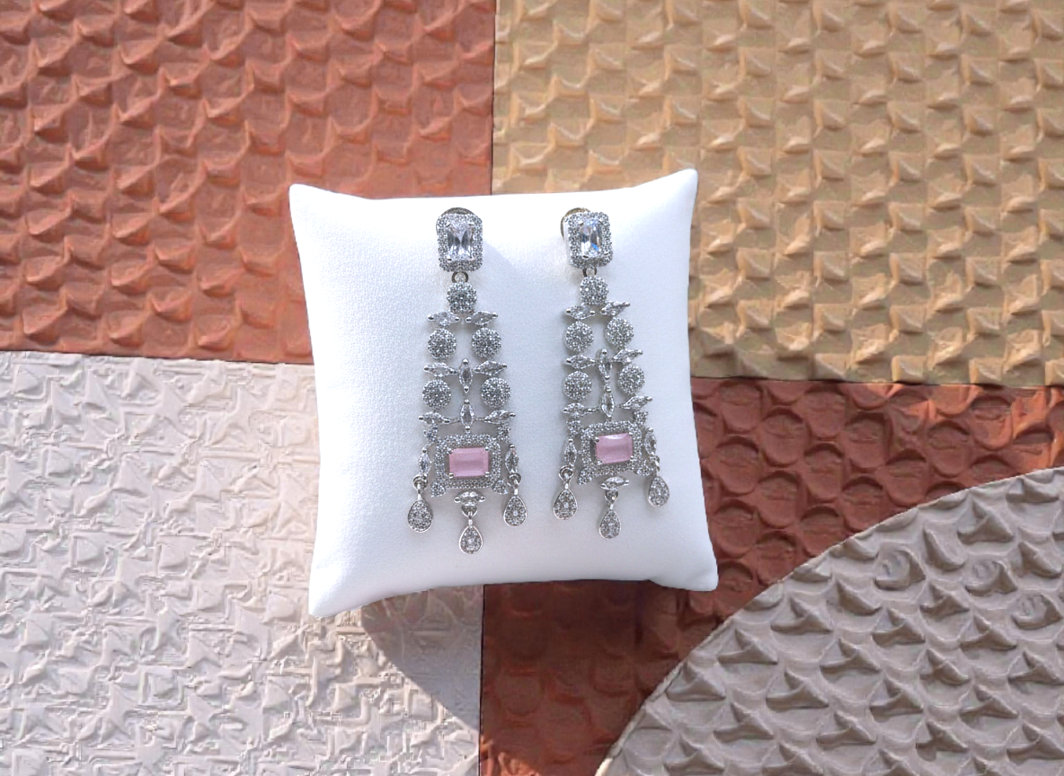 Silver mintpink Earings