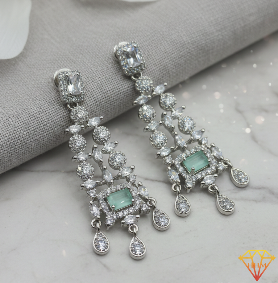 Silver Mintgreen Earings