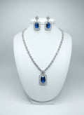 Silver saphire blue set