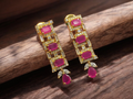 Golden shocking pink earings..