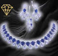 Silver zircon necklace set