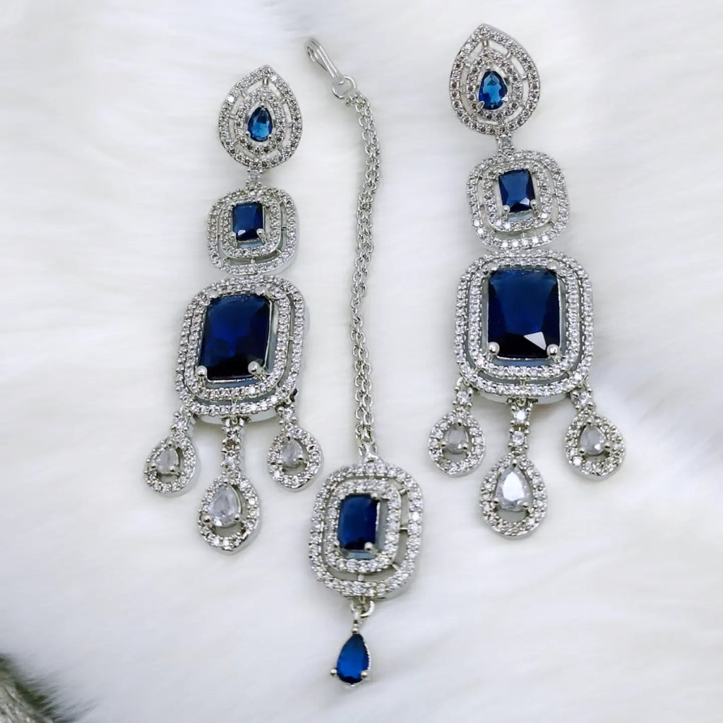 Silver saphire blue set