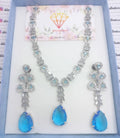 Silver aqua blue set