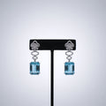 Silver aqua blue earings