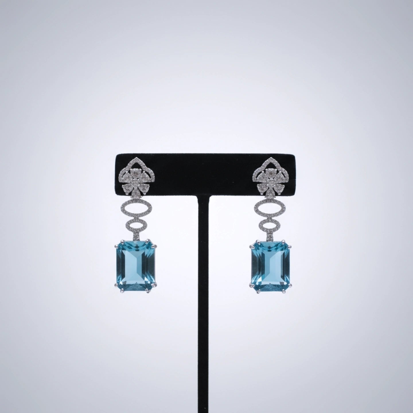 Silver aqua blue earings
