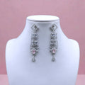 Silver mint pink Earings