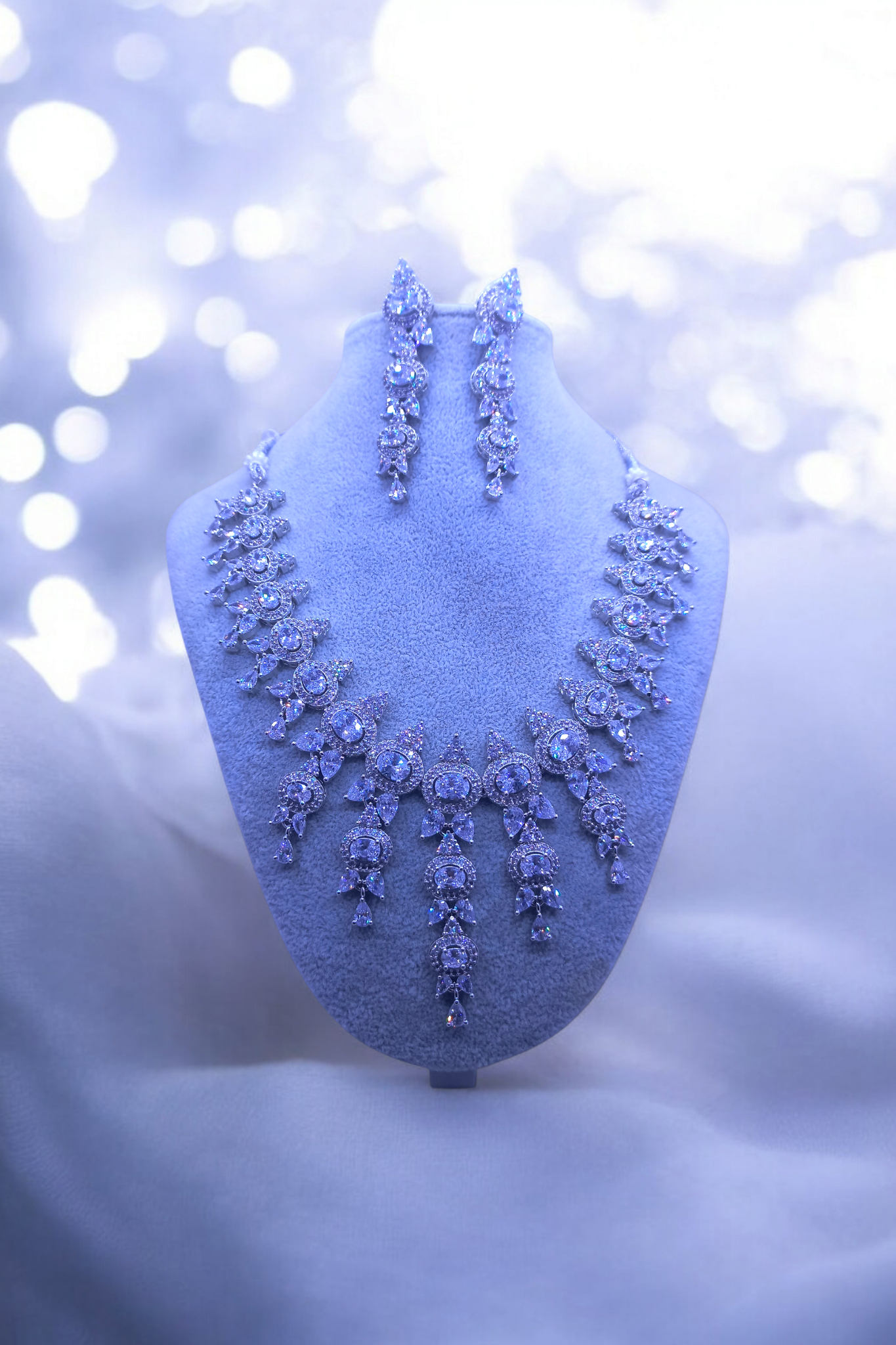 silver bridal wear long set