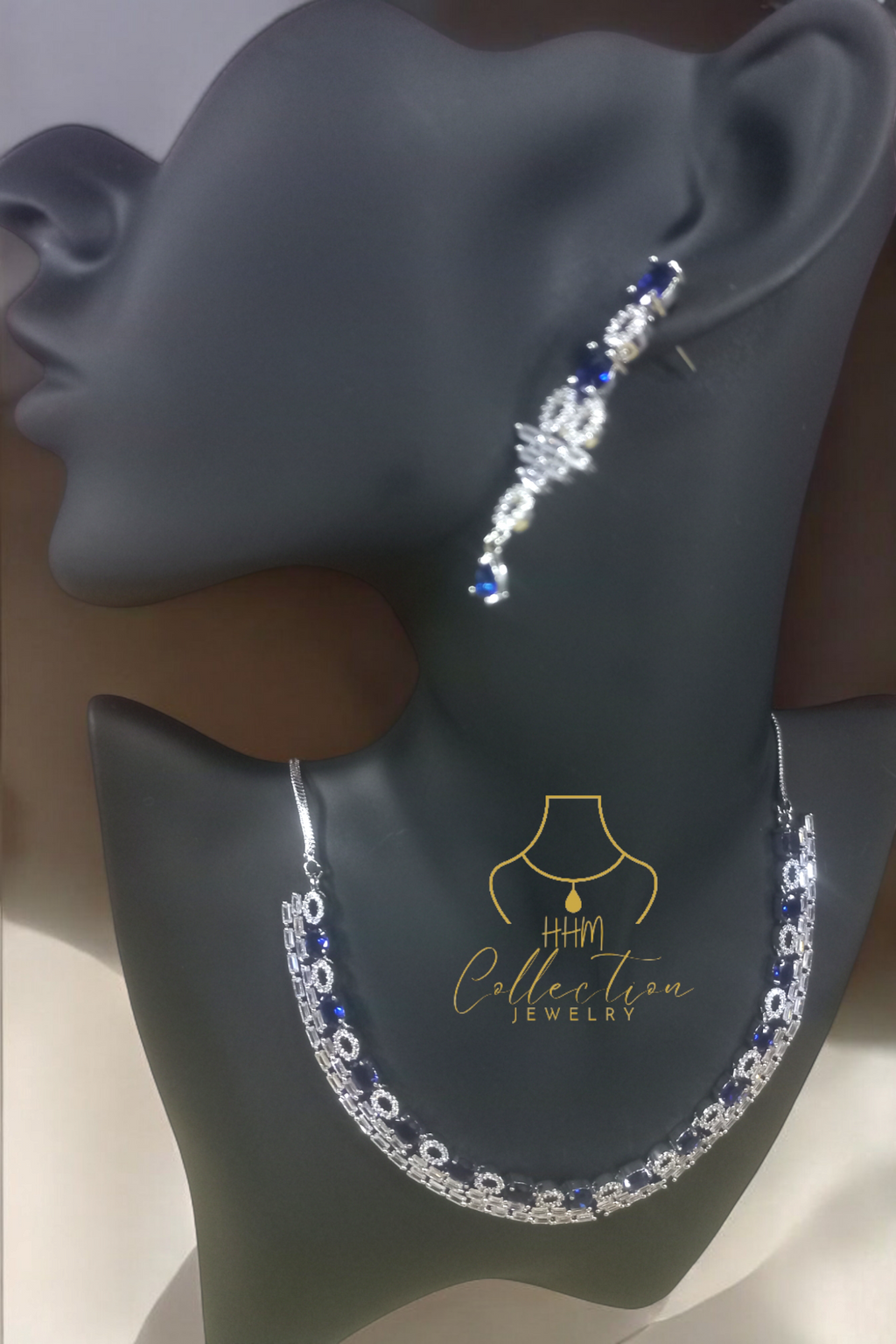 silver saphire blue set