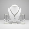 Crystal jewelry set on white mannequin