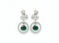 Emerald Green Floral Earrings