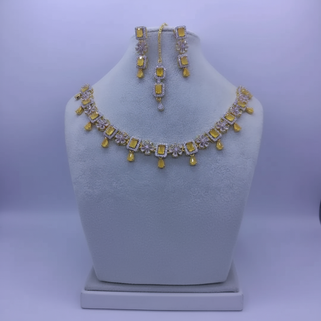 Jewelry set on display mannequin