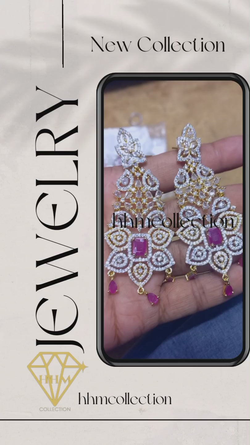 Long zircon earings