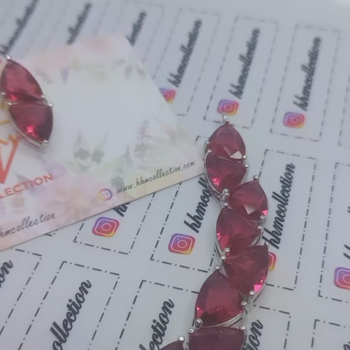 Silver shocking pink set