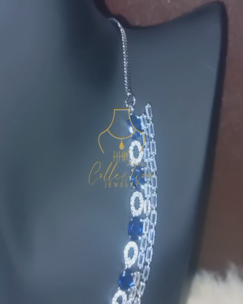 silver saphire blue set