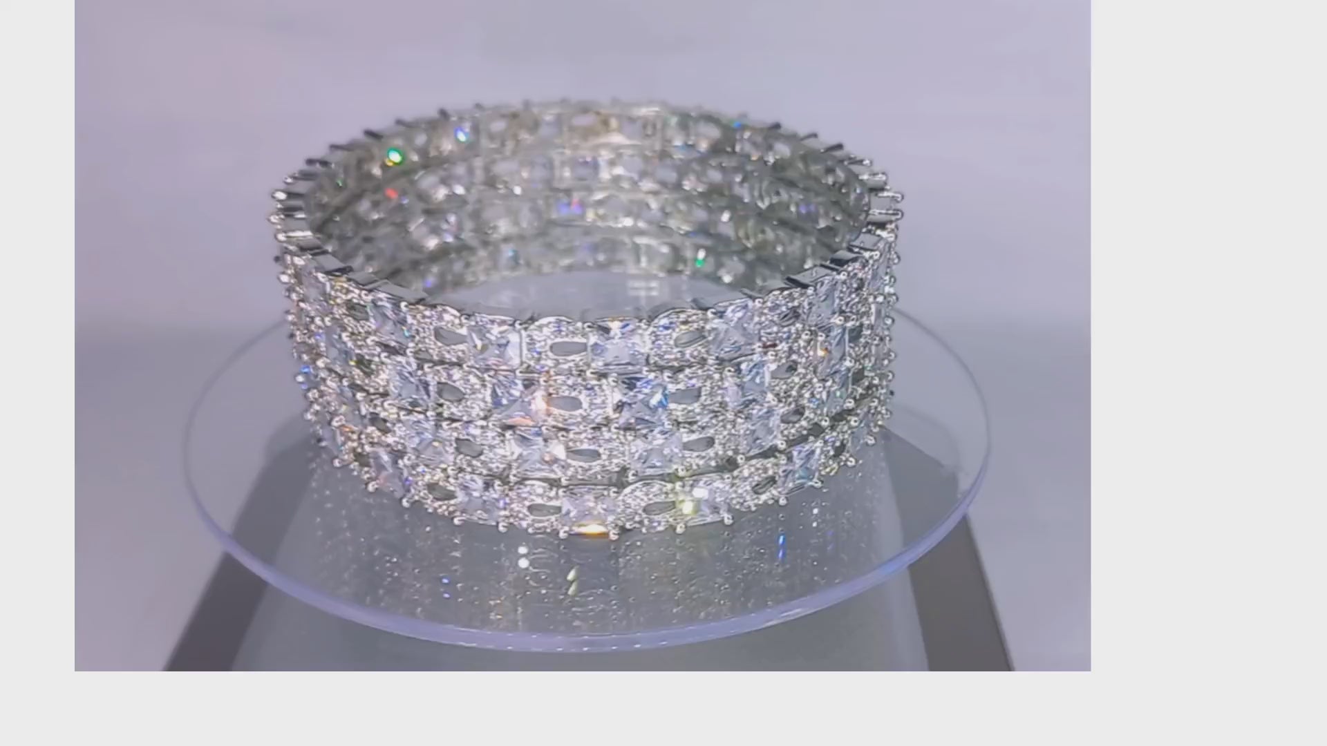 Silver zircon bangles